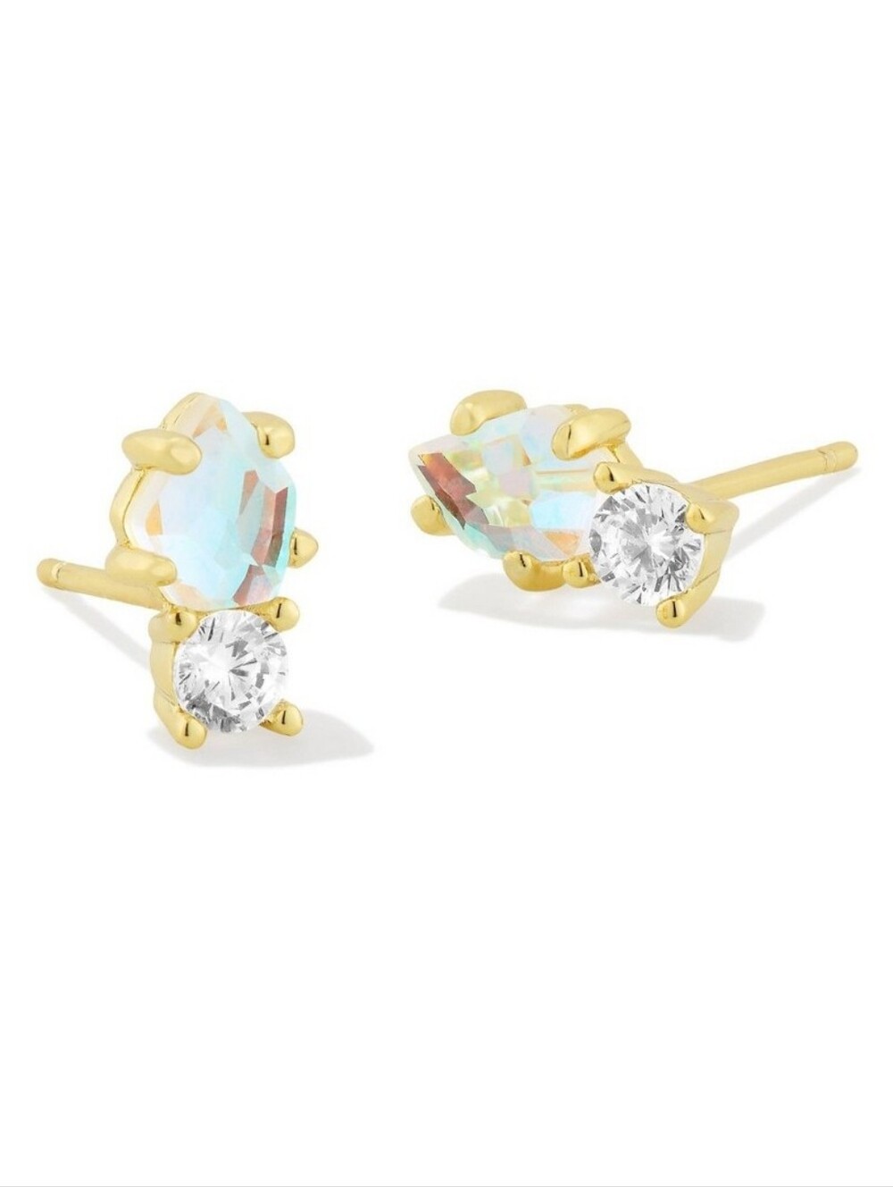 Kendra Scott Jensen Birthstone Stud Earrings- Gold/Dichroic Glass